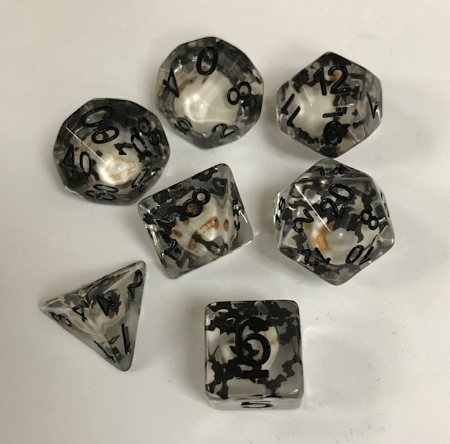 Skull and Bat 7 Die Set - DiceEmporium.com