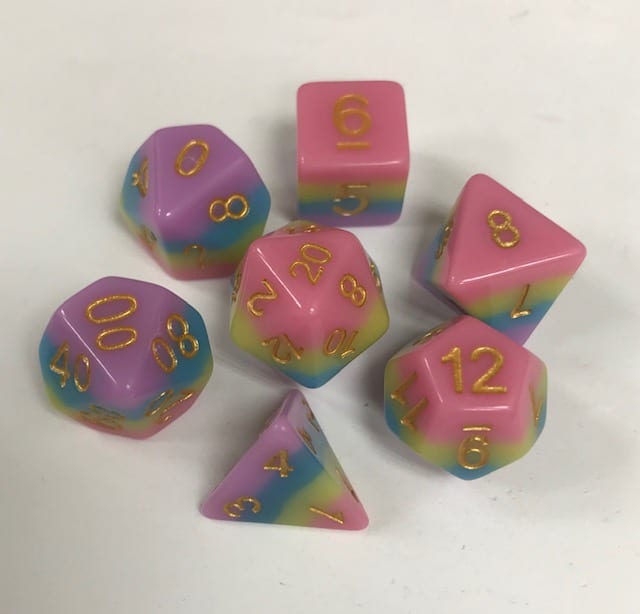 Layered 4 Color Opaque 7 Die Set - DiceEmporium.com