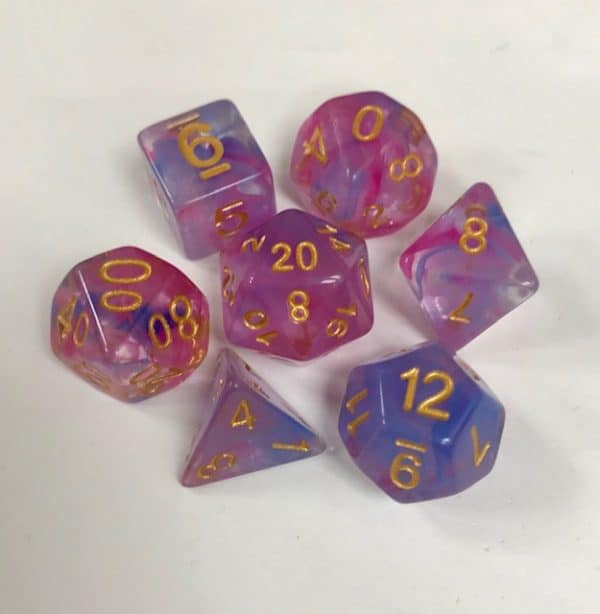 Nebula Blue Purple Swirl 7 Die Set - DiceEmporium.com