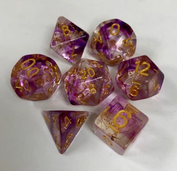 Transparent Purple with Fireworks - Gold Numbers/SG2