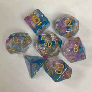 Purple Blue Swirl Reflect 7 Die Set - DiceEmporium.com