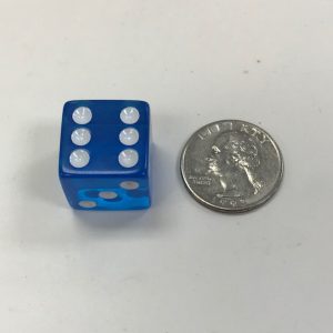 19mm Blue Transparent 6 Sided Die - DiceEmporium.com