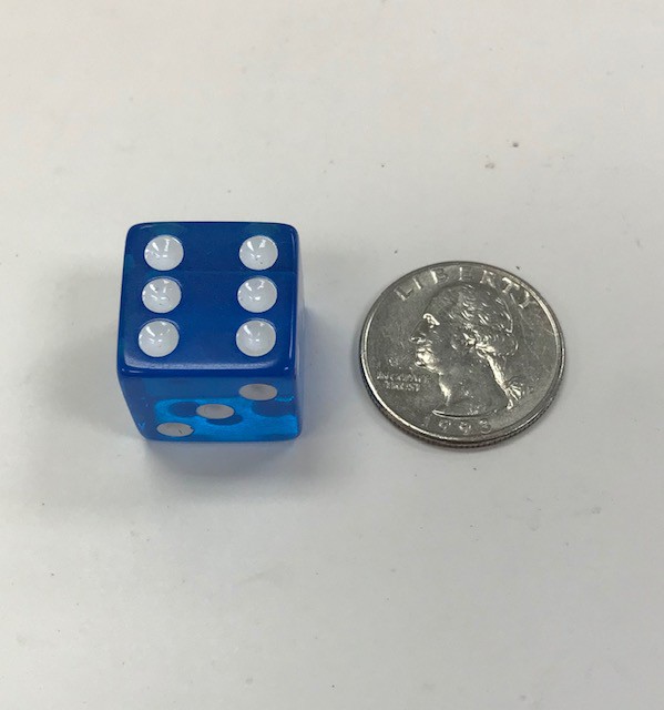 19mm Blue Transparent 6 Sided Die - DiceEmporium.com