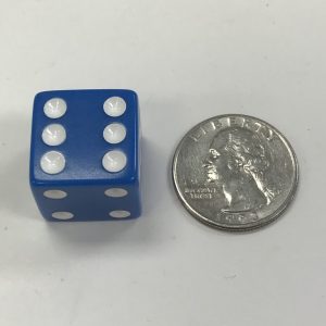 19mm Blue Opaque 6 Sided Die - DiceEmporium.com