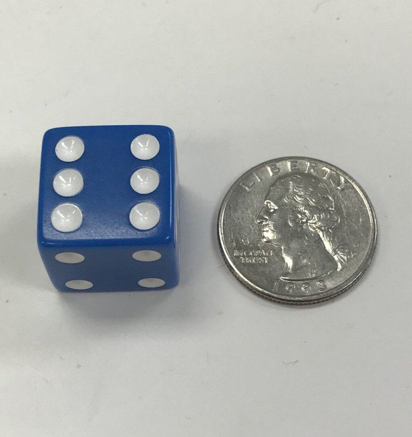 19mm Blue Opaque 6 Sided Die - DiceEmporium.com