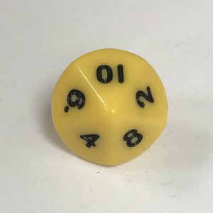 Yellow Opaque Number Dice 1 to 10 - DiceEmporium.com