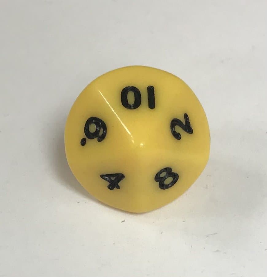 Yellow Opaque Number Dice 1 to 10 - DiceEmporium.com
