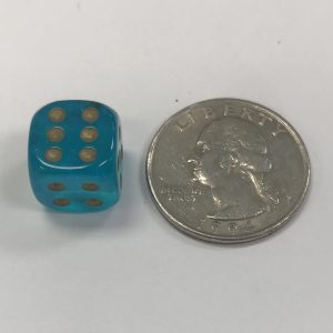 12mm Teal/gold - DiceEmporium.com