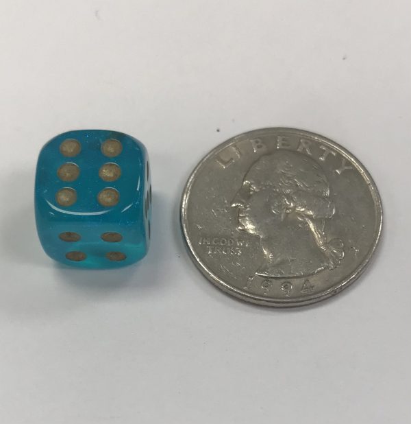 12mm Teal/gold - DiceEmporium.com