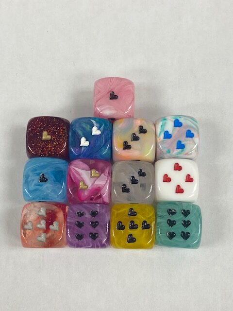 Heart Dice - 16mm