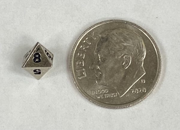 Micro Metal Silver d8 - DiceEmporium.com