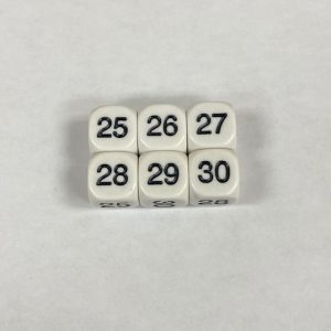 Numbers Die 25-30 - DiceEmporium.com