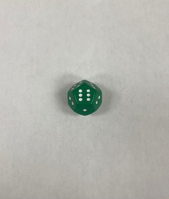 Green 12 Sided Spotted die - DiceEmporium.com