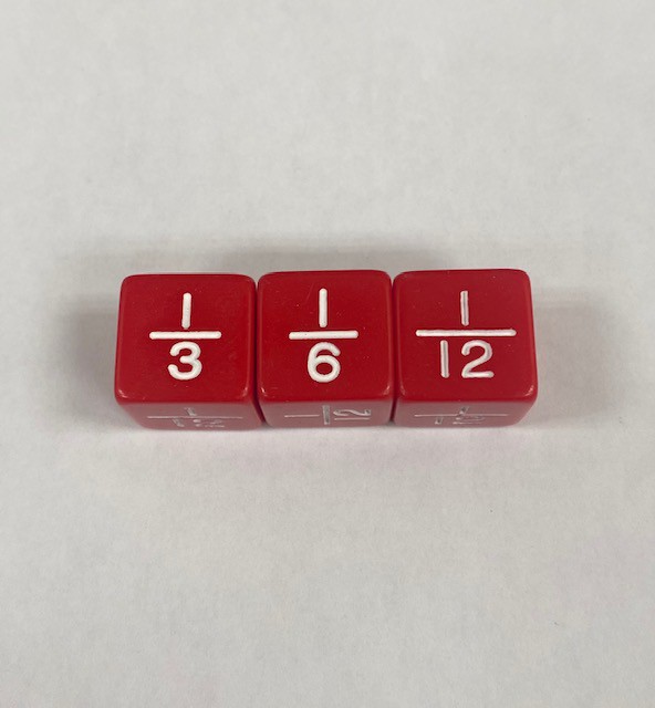 Red 6 Sided Fraction Dice - DiceEmporium.com