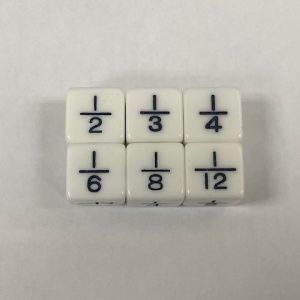 White 6 Sided Fraction Dice - DiceEmporium.com