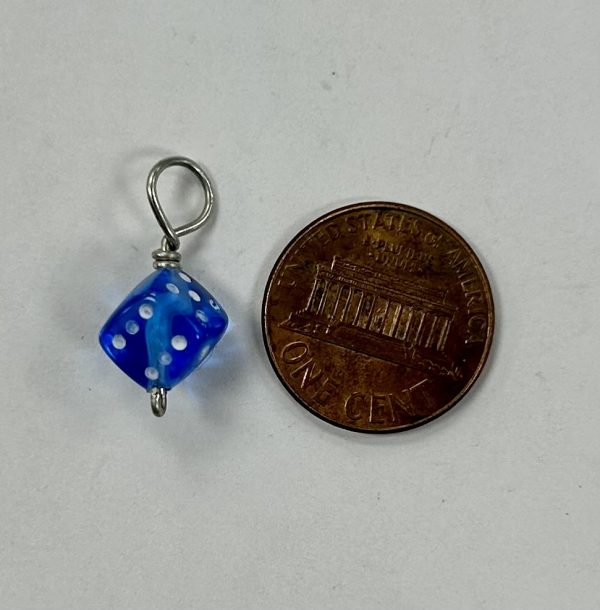 Transparent Blue Die Charm - DiceEmporium.com