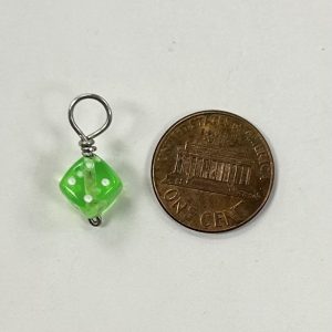 Transparent Green Die Charm - DiceEmporium.com