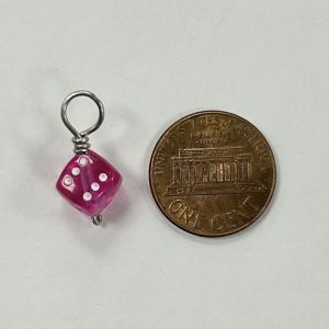 Transparent Pink Die Charm - DiceEmporium.com