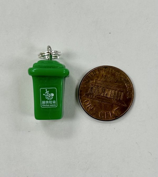 Green Garbage Bin Charm - DiceEmporium.com