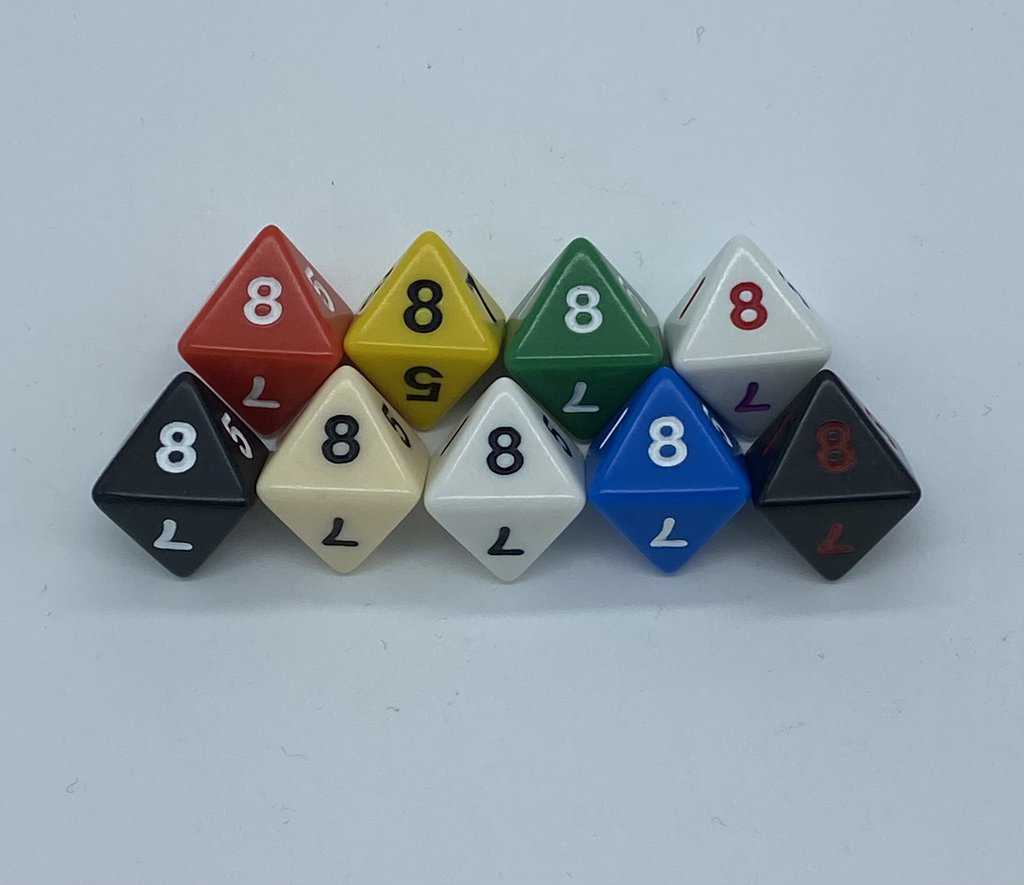 8-Sided Opaque Polyhedral Dice - DiceEmporium.com