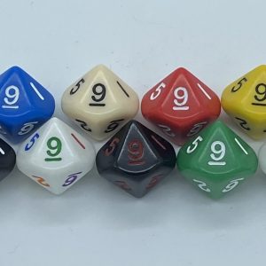 10-Sided Opaque Polyhedral Dice - DiceEmporium.com