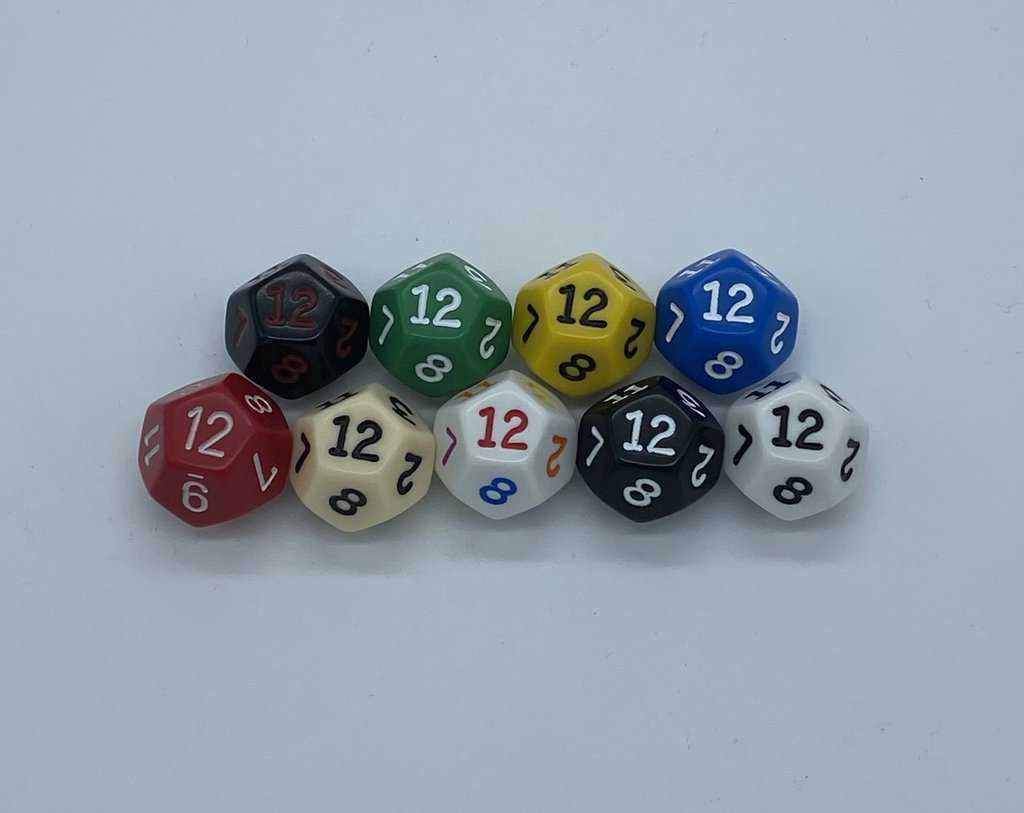 12-Sided Opaque Polyhedral Dice - DiceEmporium.com