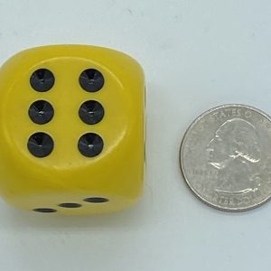 32mm Yellow Round Corner Opaque Dice - DiceEmporium.com