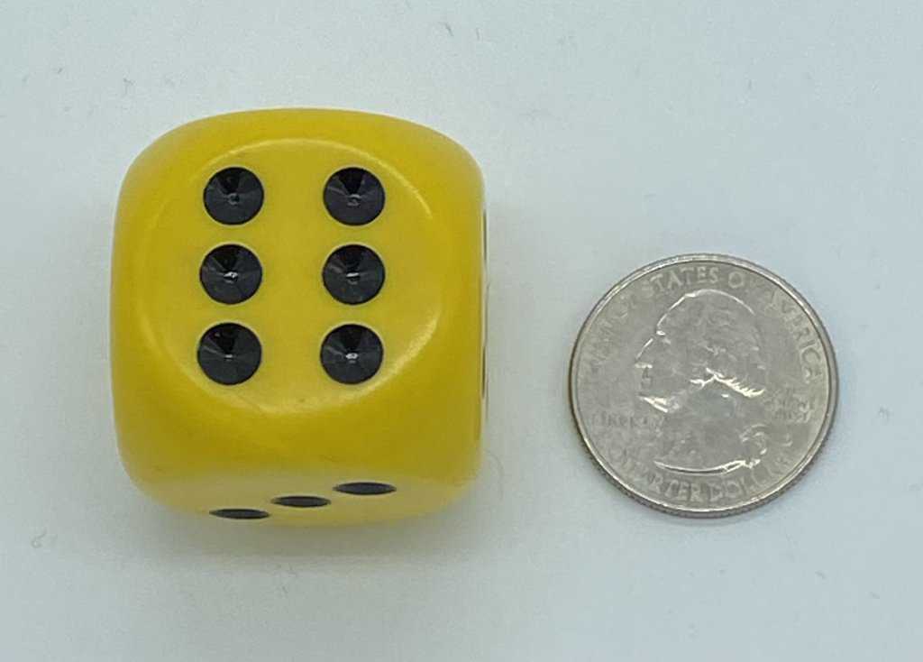 32mm Yellow Round Corner Opaque Dice - DiceEmporium.com