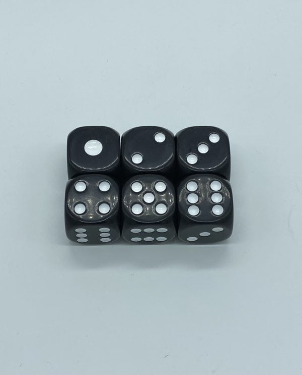 30mm Round Corner Black D6 Dice - DiceEmporium.com