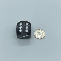 30mm Round Corner Black D6 Dice - DiceEmporium.com