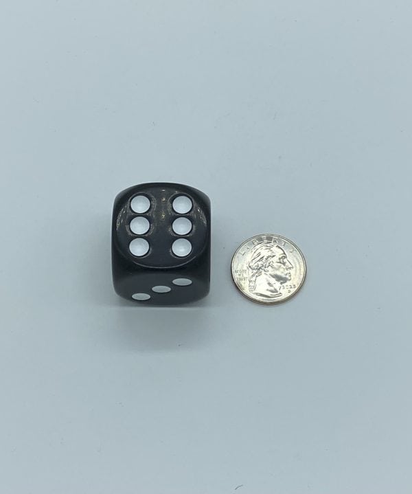 30mm Round Corner Black D6 Dice - DiceEmporium.com