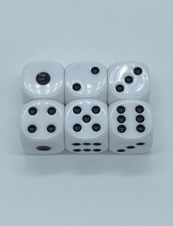 30mm Round Corner White D6 Dice - DiceEmporium.com