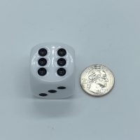 30mm Round Corner White D6 Dice - DiceEmporium.com