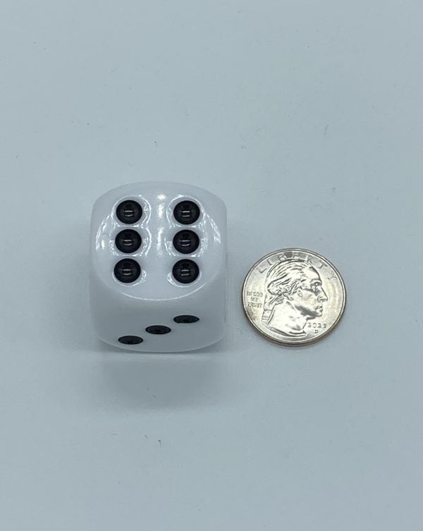 30mm Round Corner White D6 Dice - DiceEmporium.com