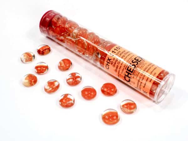 Orange Catseye Glass Stones - Dice Emporium