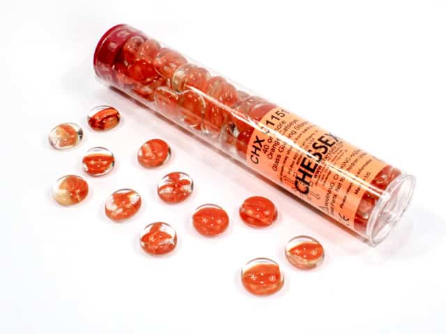 Orange Catseye Glass Stones - Dice Emporium