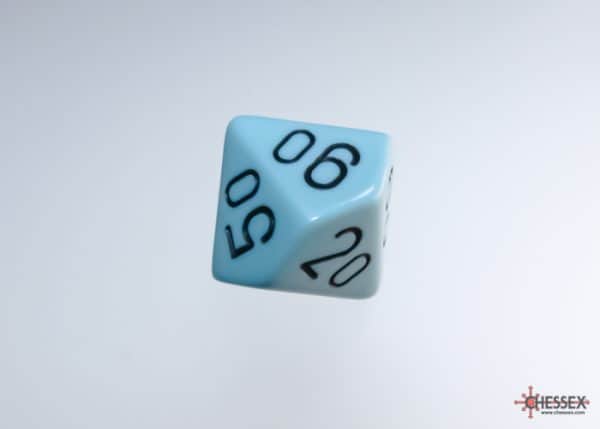 Chessex Pastel Blue Black 10-Sided Percentage die - The Dice Emporium