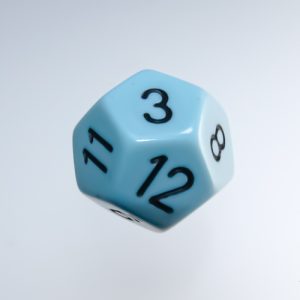 Chessex Pastel Blue Black 12-Sided die - The Dice Emporium