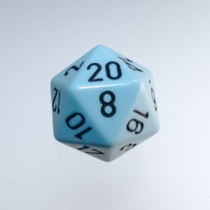 Chessex Pastel Blue Black 20-Sided die - The Dice Emporium