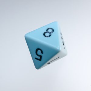 Chessex Pastel Blue Black 8-Sided die - The Dice Emporium