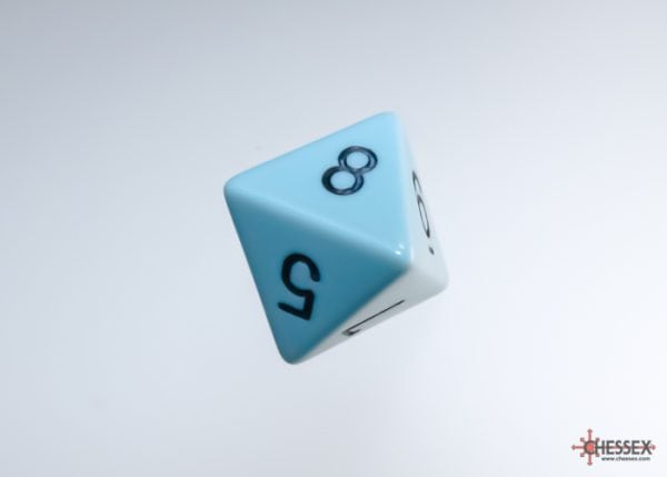 Chessex Pastel Blue Black 8-Sided die - The Dice Emporium