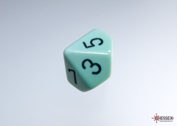 Chessex Pastel Green Black 10-Sided die - The Dice Emporium