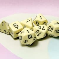 Chessex Pastel Yellow Black 7-die set - The Dice Emporium
