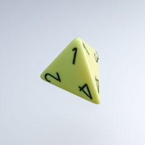 Chessex Pastel Yellow Black 4-Sided die - The Dice Emporium