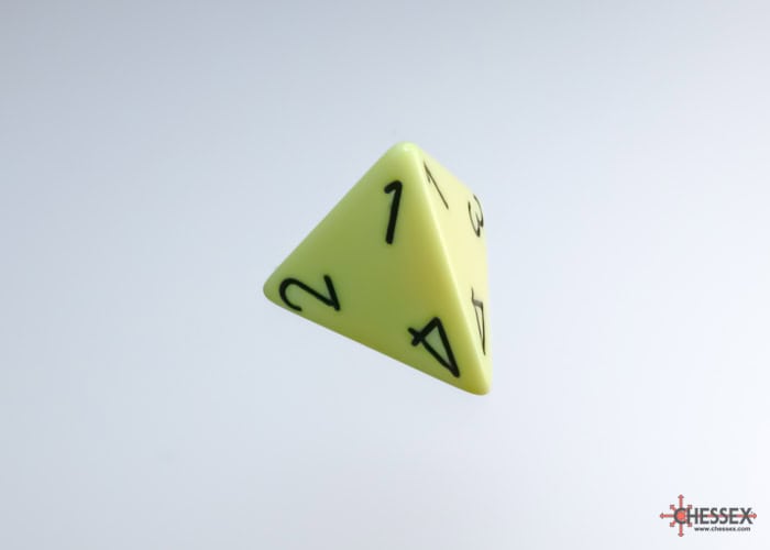 Chessex Pastel Yellow Black 4-Sided die - The Dice Emporium