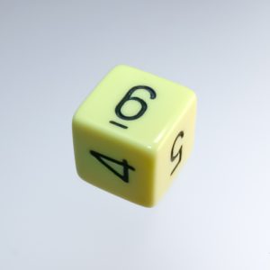 Chessex Pastel Yellow Black 6-Sided die - The Dice Emporium