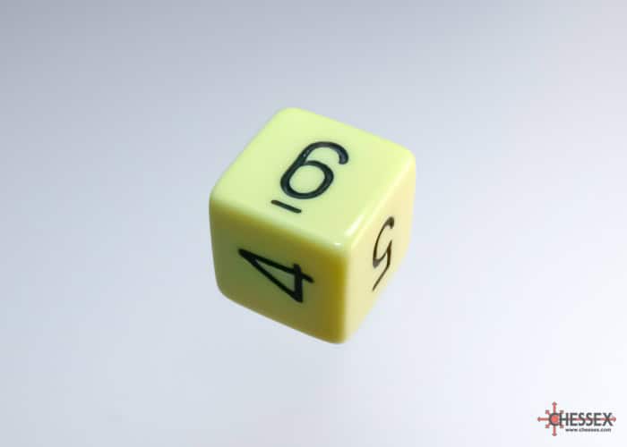 Chessex Pastel Yellow Black 6-Sided die - The Dice Emporium