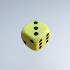 Chessex Pastel Yellow Black 12mm die - The Dice Emporium