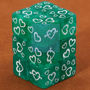 Green/white Heart - Dice Emporium