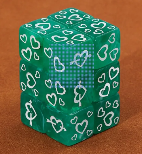 Green/white Heart - Dice Emporium
